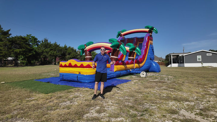 18FT Mauna Lua Dual Lane Waterslide w/ Slip N Slide