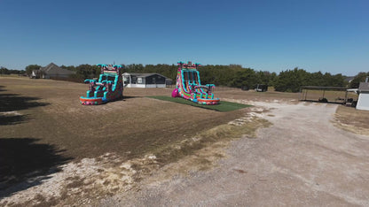 22FT Aloha Splash (Hawaiian Hibiscus) Dual Lane Slide