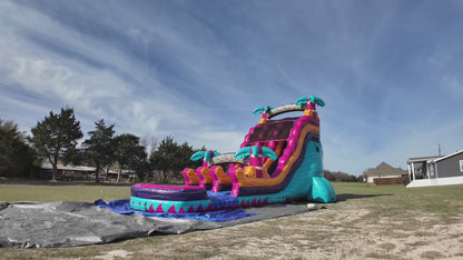 18FT Teal Rippling Rush Dual Lane