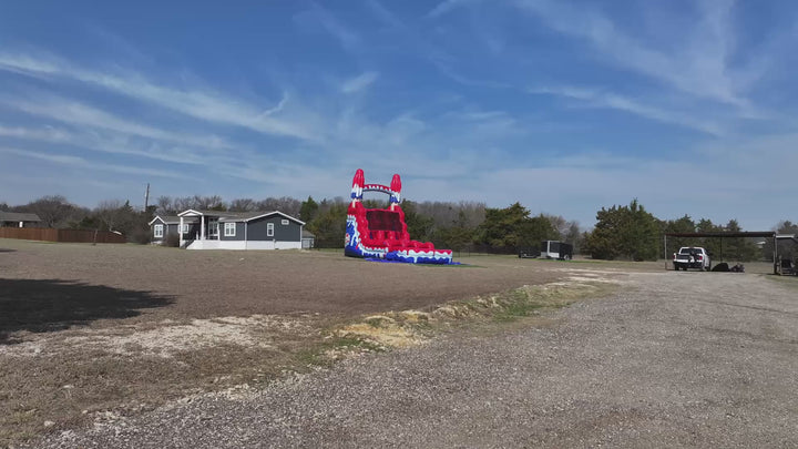 16FT Red White and Cool Popsicle Dual Lane Slide
