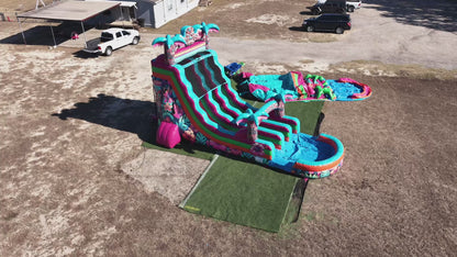 20FT Aloha Splash (Hawaiian Hibiscus) Dual Lane Slide