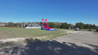 16FT Red White and Cool Popsicle Single Lane Slide