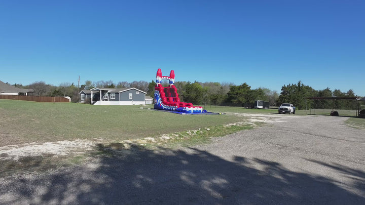 16FT Red White and Cool Popsicle Single Lane Slide