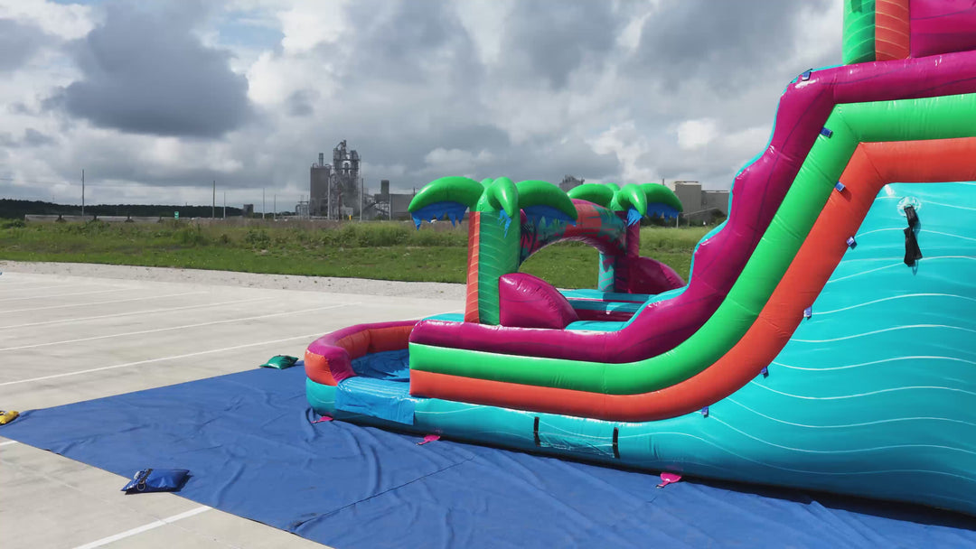 16FT Electric Tropics Dual Lane Slide