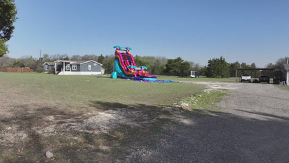 20FT Teal Rippling Rush Single Lane Slide