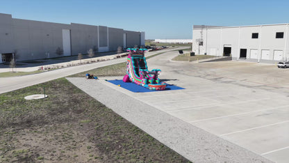 20FT Aloha Splash (Hawaiian Hibiscus) Single Lane Slide
