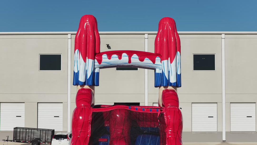18FT Red White and Cool Popsicle Single Lane Slide