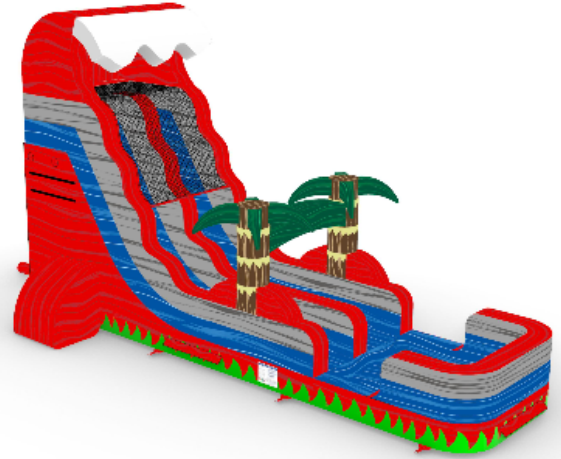 Red Surge 18ft Single Lane Slide