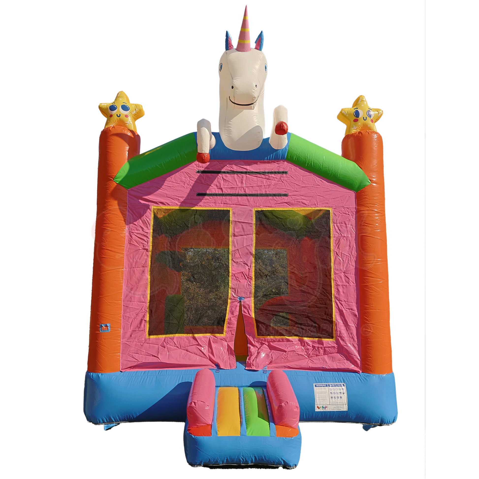 Unicorn Bounce House  front view 