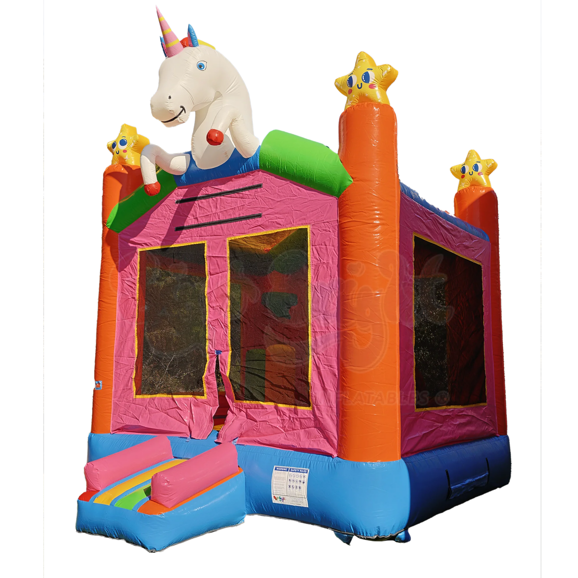 Unicorn Bounce House front view 1 