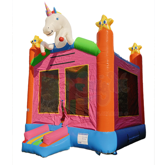 Unicorn Bounce House front view 1 